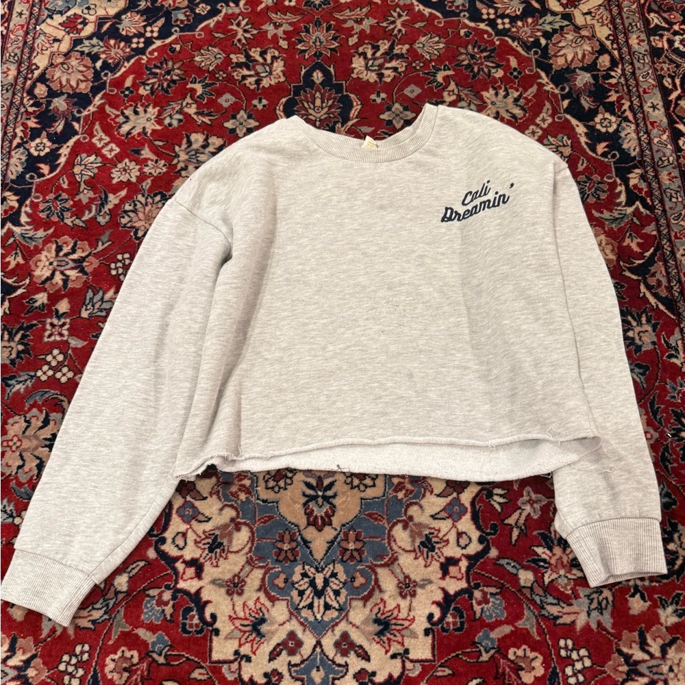 Cali Dreamin' Gray Women's cropped sweatshirt
